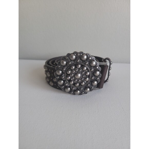 Express Chocolate Brown Studded Belt Sz S Grunge Steampunk Boho Western Rodeo main image 8